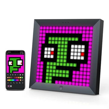 DIVOOM LED-Bilderrahmen Divoom Pixoo 16 LED Pixel Art Decoration WiFi dekorativer Bilderrahmen, Pixel Rahmen, Pixel-Art, Gaming Zimmer Dekoration