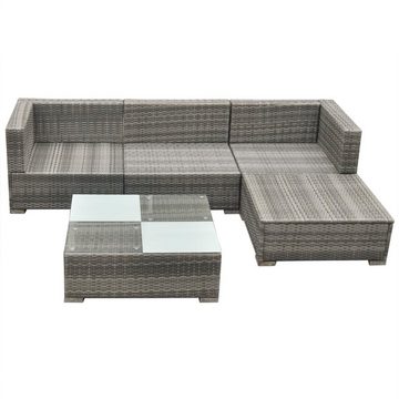 DOTMALL Loungeset Garten-Lounge, (Set, 5-tlg), Poly-Rattan, Sitzgruppe, Outdoor