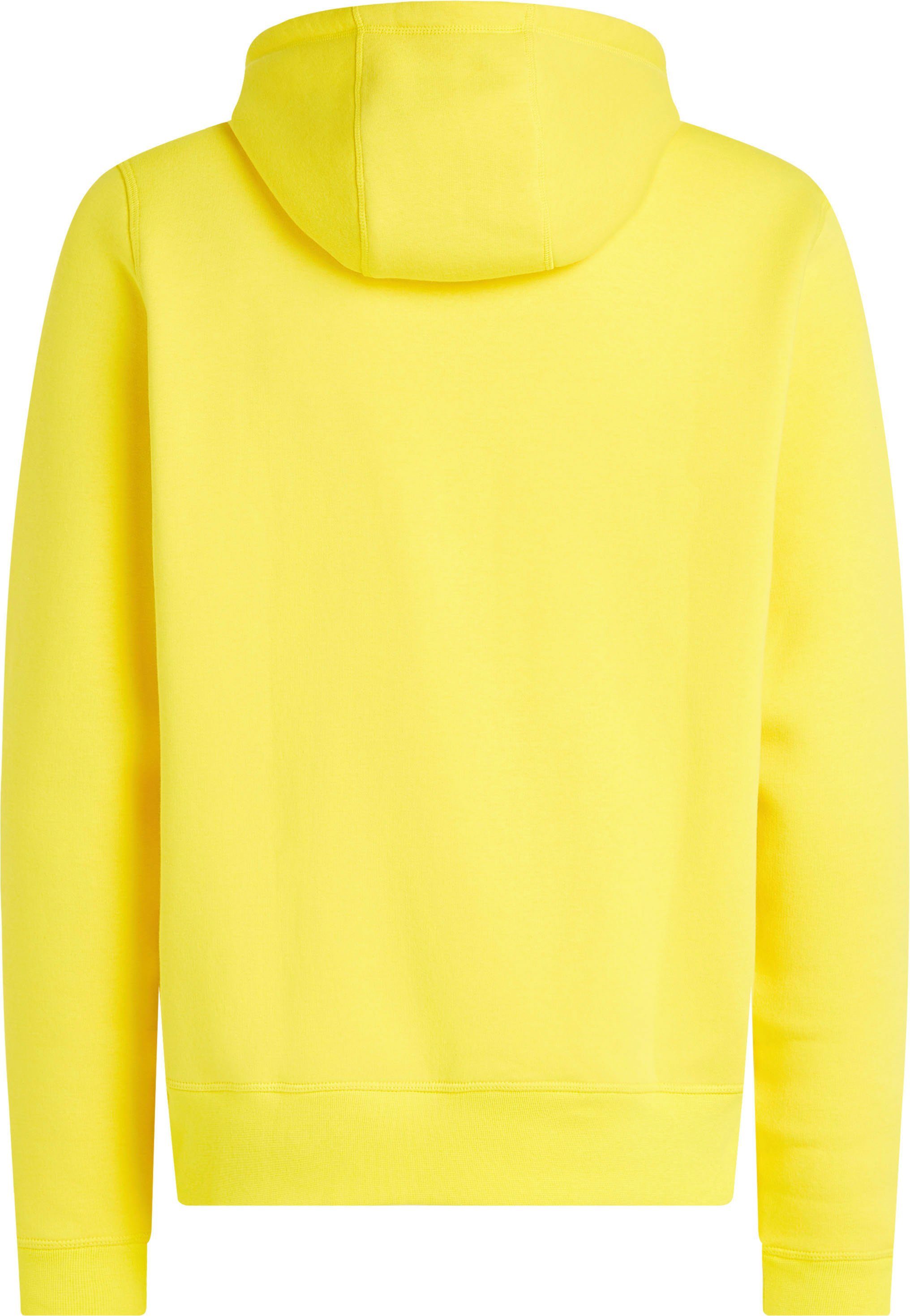 TOMMY der Kapuzensweatshirt Brust auf Tommy TH-Schriftzug Yellow mit LOGO Hilfiger HOODY gesticktem Vivid