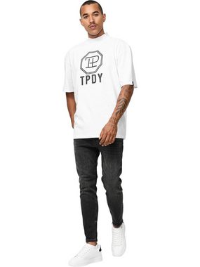 trueprodigy Oversize-Shirt Mikka Logoprint Stehkragen dicker Stoff