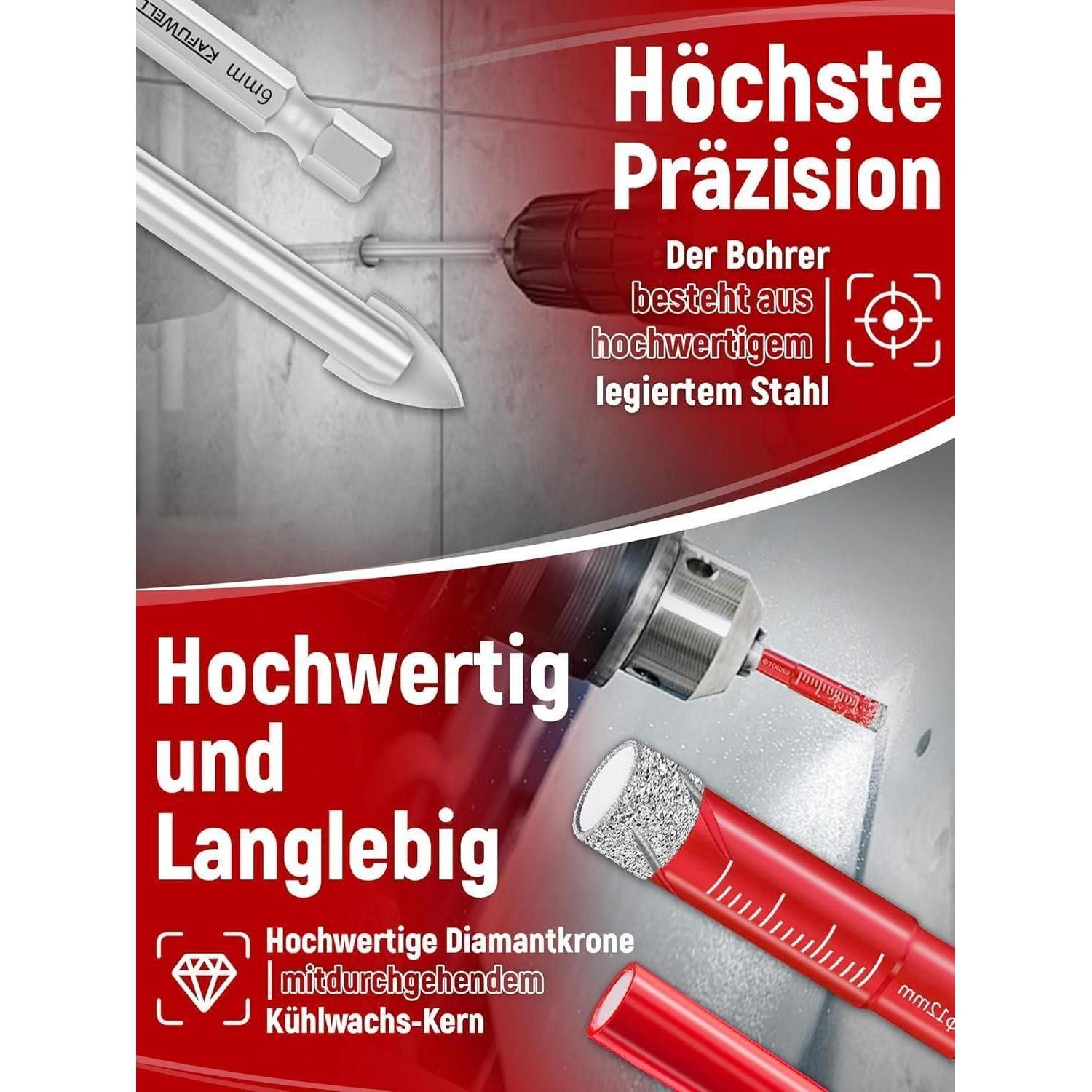 LuxusKollektion Fliesenbohrer Fliesenbohrer Diamantbohrer Karbidbohrer Feinsteinzeug 6