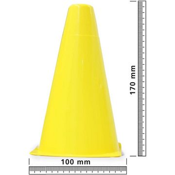 Jamara Pylone Traffic gelb (4 St), Verkehrskegel stapelbar Kunststoff für Sport Outdoor Fußball Slalom