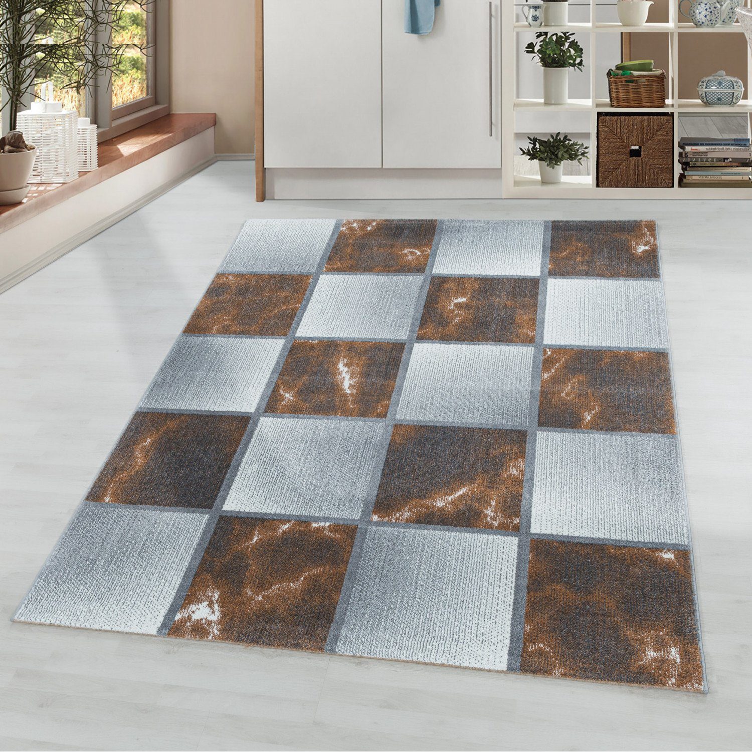 Teppich, Homtex, 80 x 150 cm, Kurzflor Teppich, Moderner Designer Teppich rechteckig, Höhe 8 mm