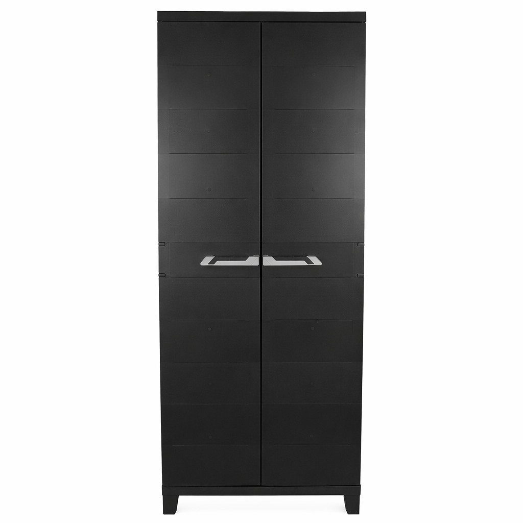 ONDIS24 Beistellschrank Kunststoffschrank Prime 88x66x40 cm schwarz abschließbar Kunststoffschrank Allzweckschrank mit 15kg Belastung pro Einlage