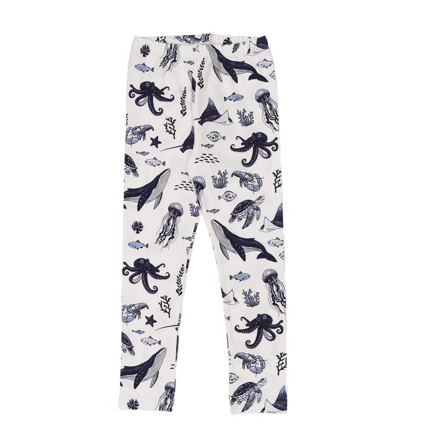 Walkiddy Leggings Walkiddy Wal & Oktopus Kinder Bio Baumwolle GOTS Weiß - Bio Baumwolle,GOTS, Kinderbekleidung,nachhaltige Klamotten