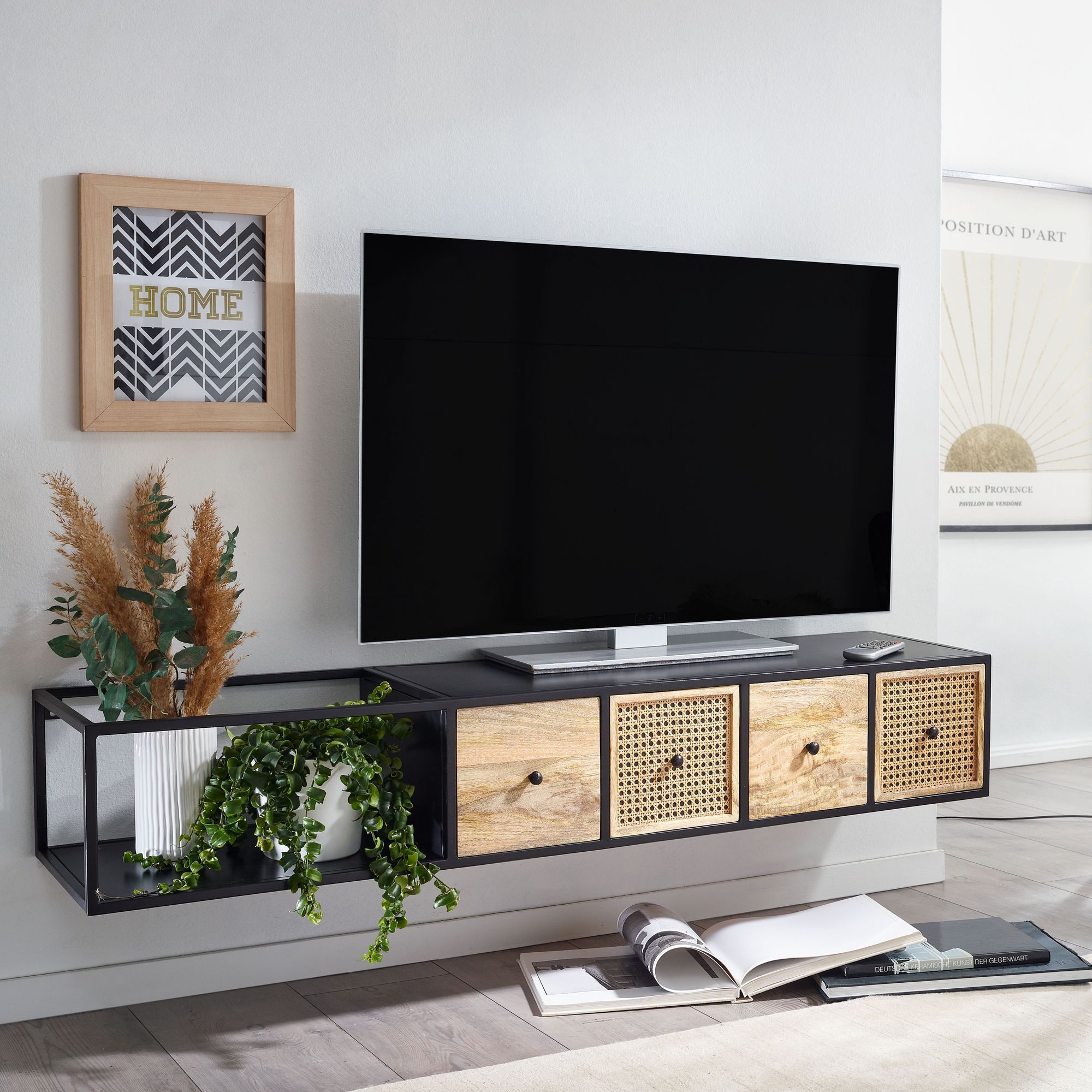 FINEBUY Lowboard FB77760 (Hängend Mango Massivholz günstig online kaufen