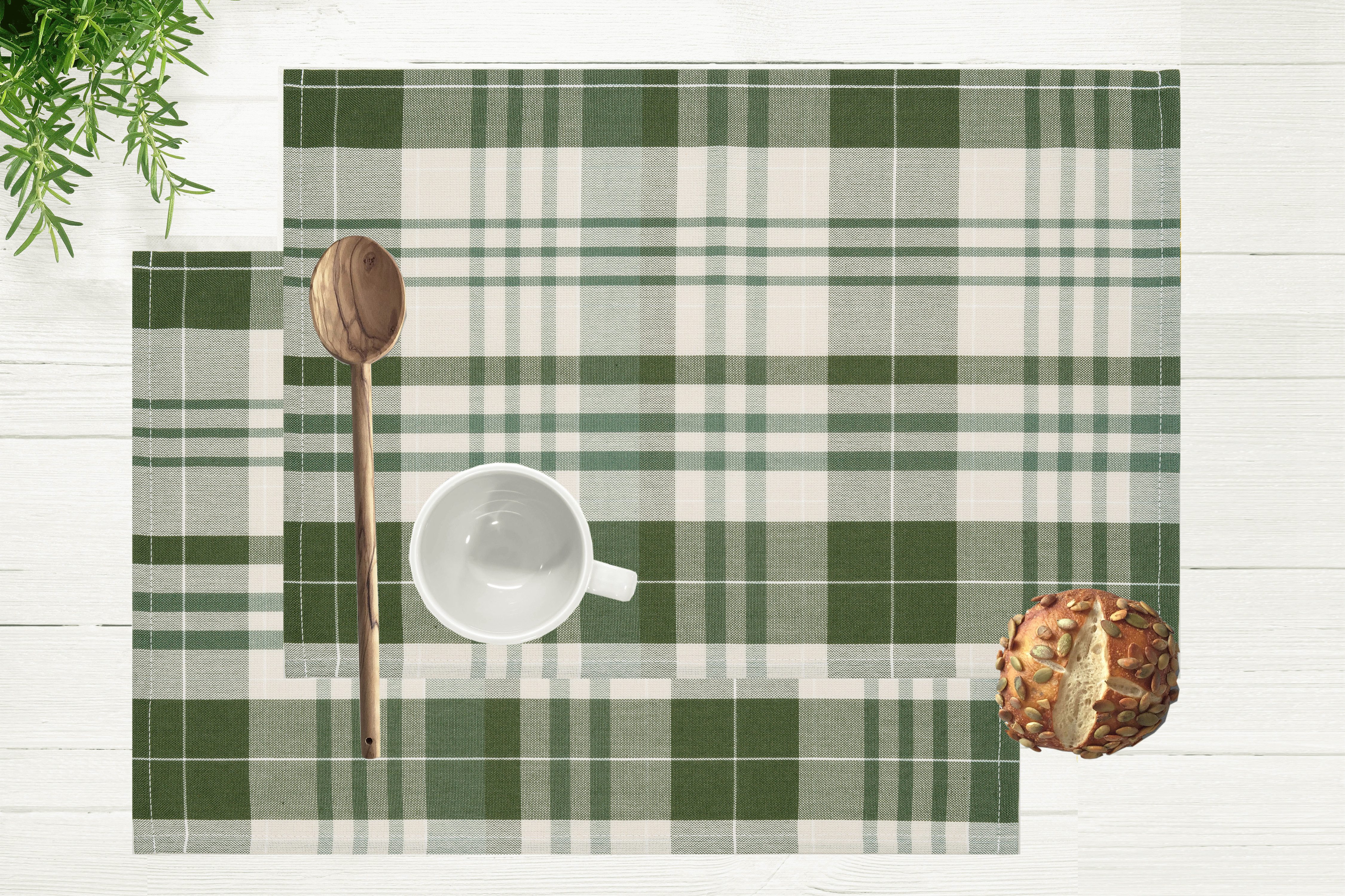 my home Platzset Candise, (2-St), 45 x 30, Karomuster, weiche Haptik, Esszimmer, Wohnzimmer, Küche