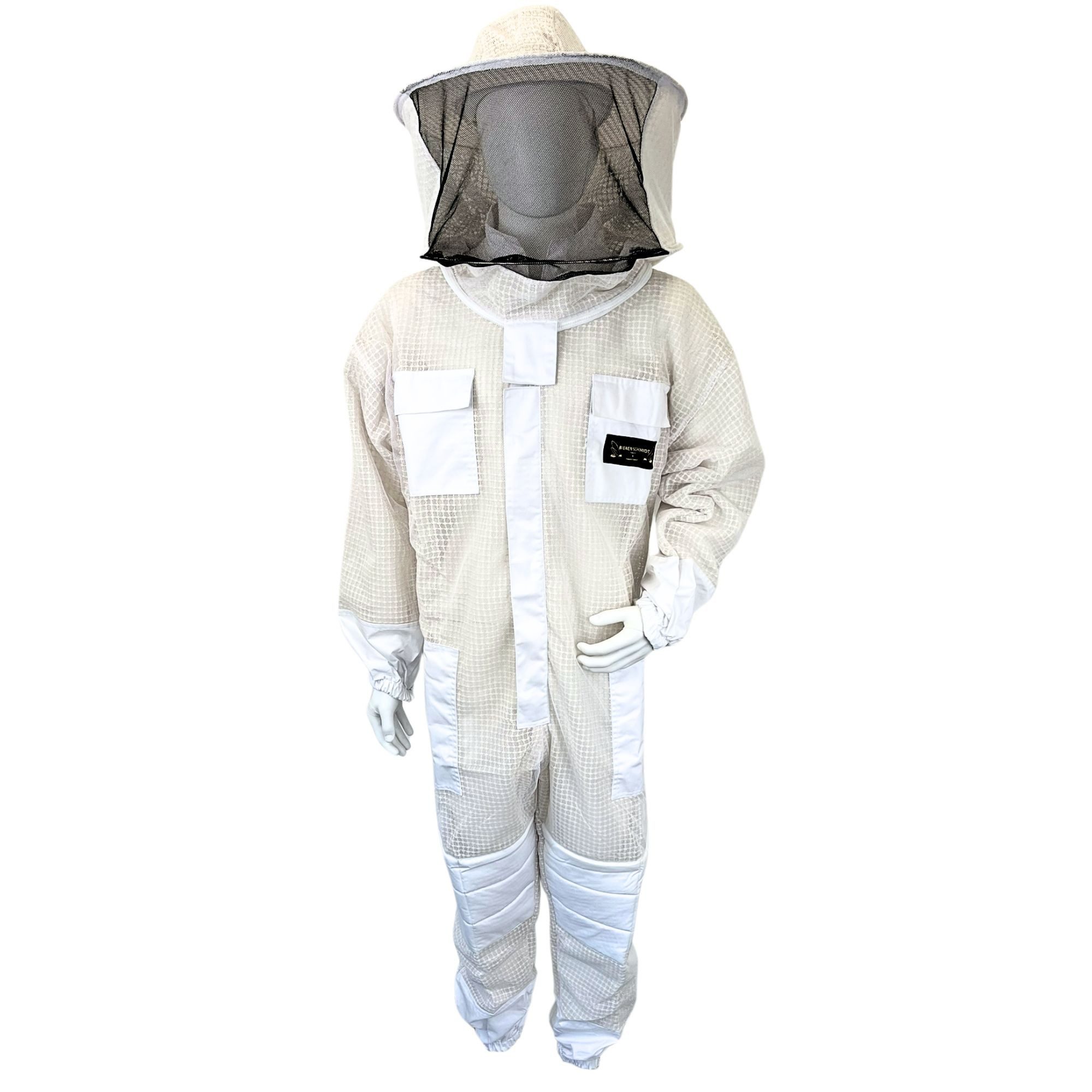 BIENEN SCHMIDT Arbeitsoverall Imkerschutzanzug FULL-AIR mit integriertem Schleier & Reißverschluss weiß Imkersuit Schutzkleidung Arbeitsoverall Schutz-Overall