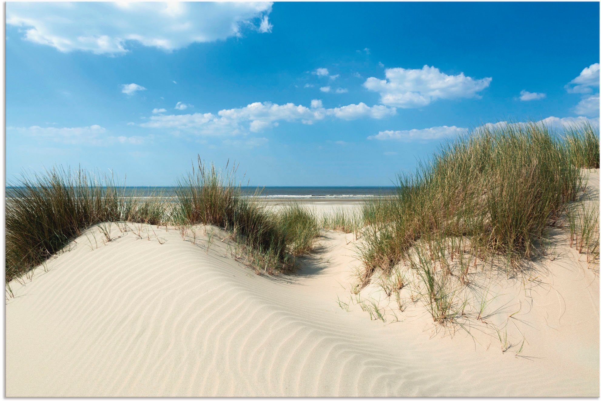 Artland Alu-Dibond-Druck Düne mit Meeresblick, Strand (1 St), für Innen- und Außenbereich geeignet, Outdoorbild