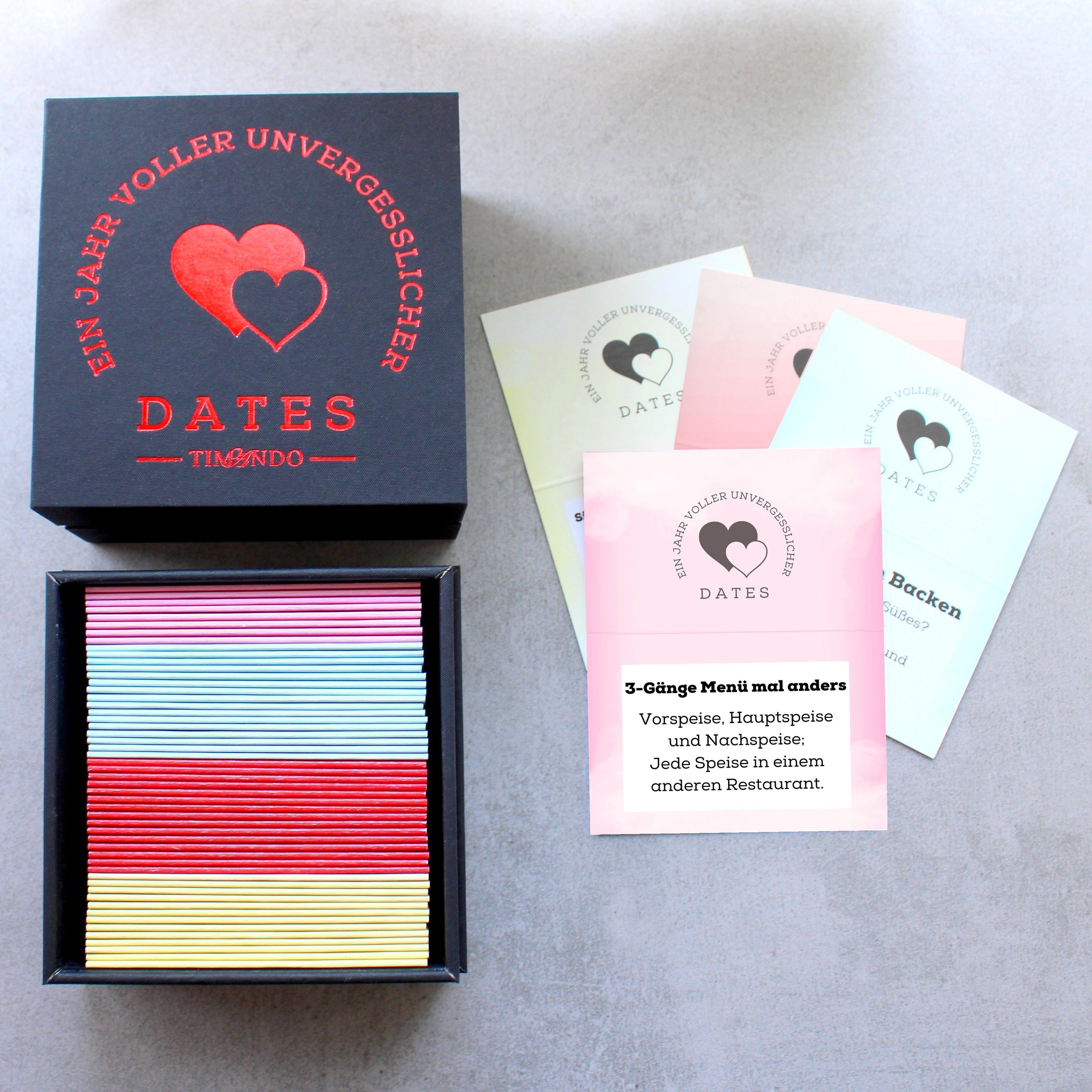 Zweisamkeit Jahr, für mit Ideen Paare 1 Date Timando Karten 52 Jahrestag Spiel, Date für Box Geschenk