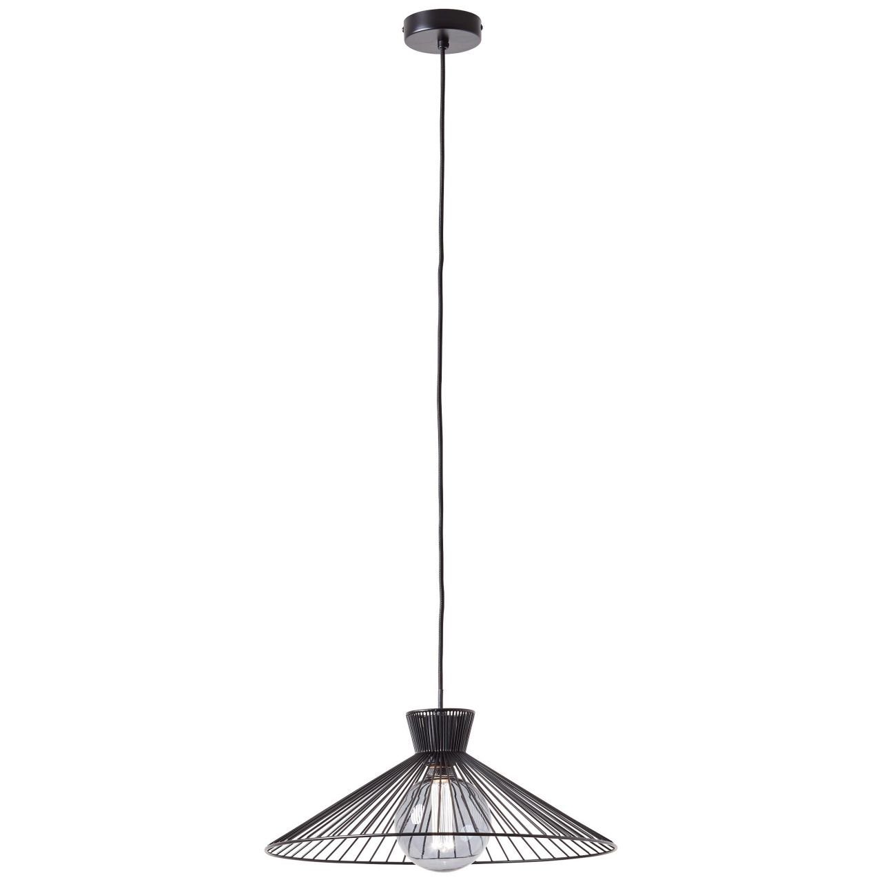 Brilliant Pendelleuchte Elmont, Lampe, 52W, A60, E27, 45cm 1x Kabel Pendelleuchte matt, schwarz Elmont