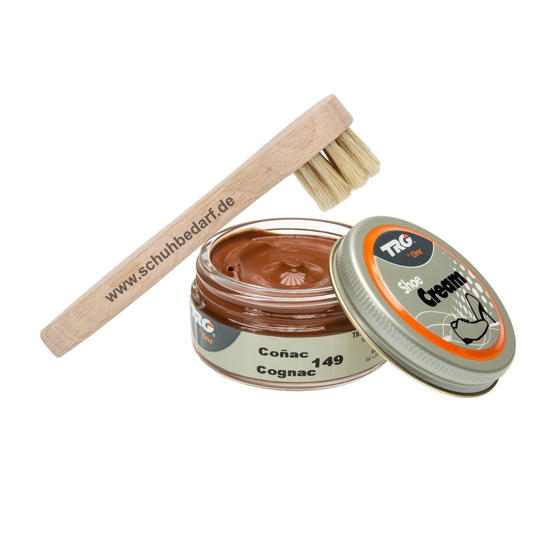 TRG Schuhcreme Glastiegel + Auftragsbürste Schuhcreme