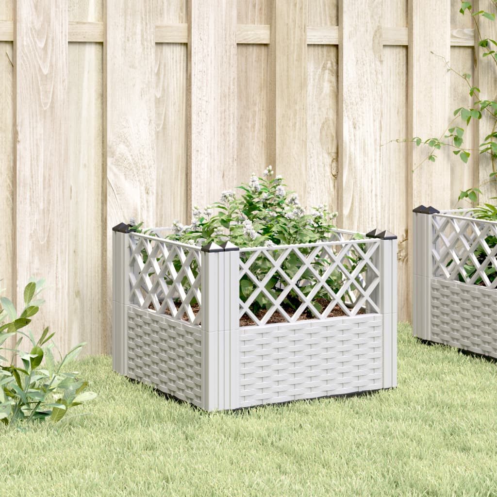 vidaXL Blumentopf Pflanzkasten mit Erdspießen Weiß günstig online kaufen
