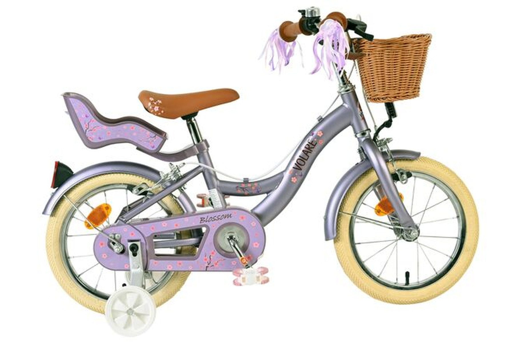 Kinderfahrrad Blossom Kinderfahrrad - Mädchen - 14 Zoll - Lila - Zwei Handbremsen