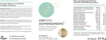 Cosphera Körperpflegemittel Ashwagandha Kapseln 500mg hochdosiert Vegan, 1-tlg.