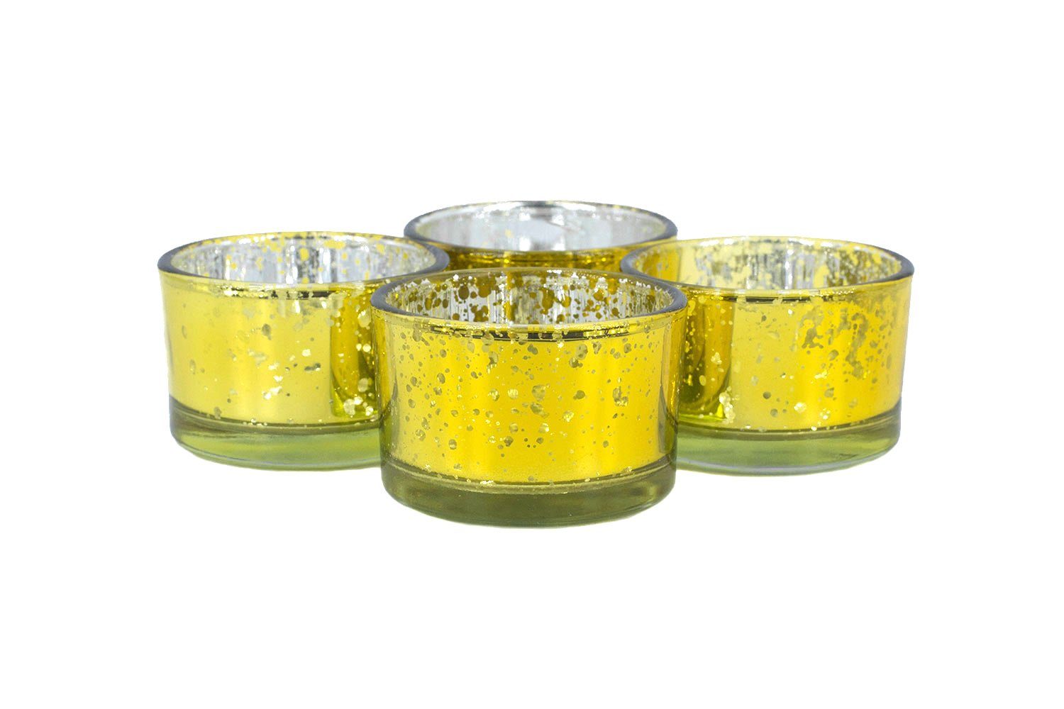 Creativery Teelichtgläser 51x33mm gold Teelichthalter, Set 4er klein
