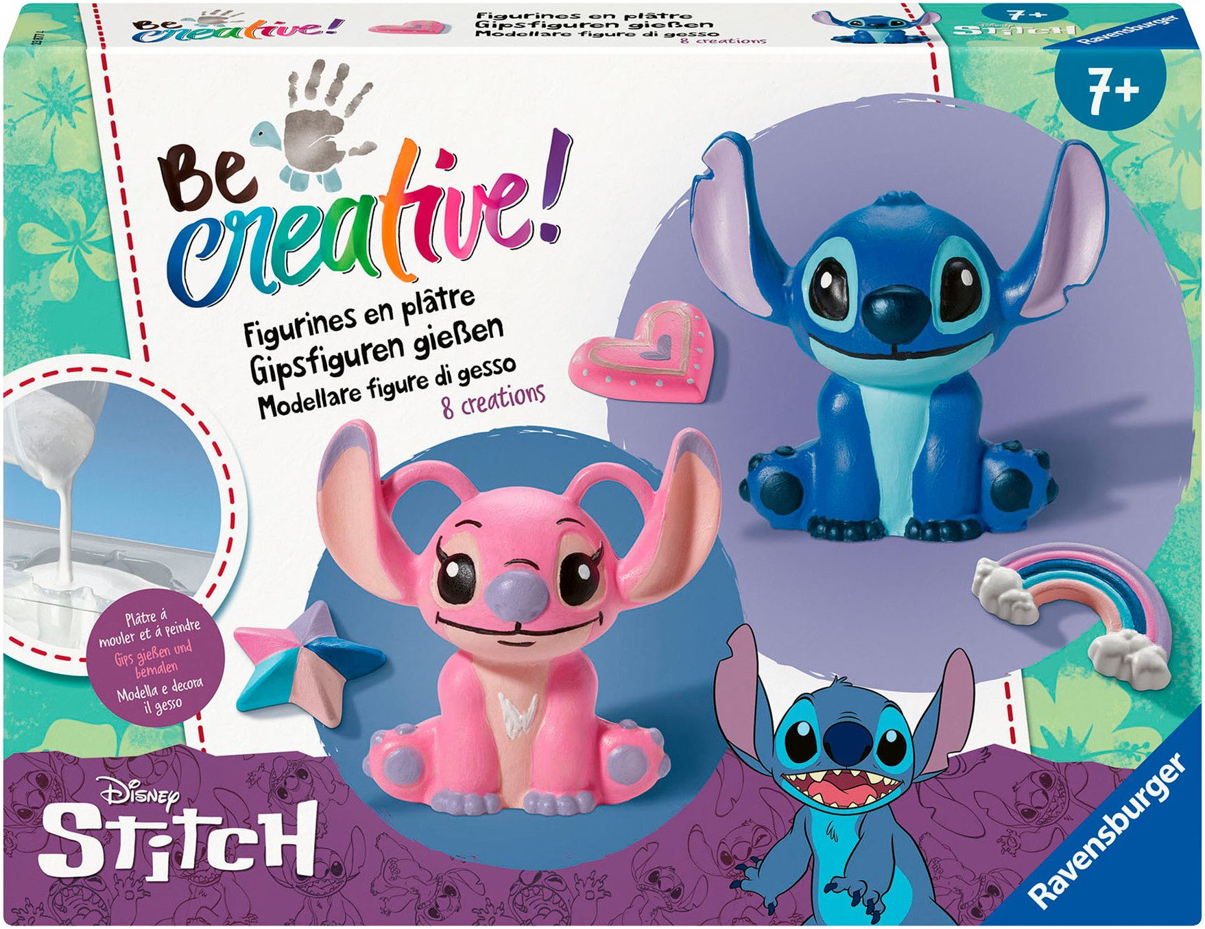 Ravensburger Kreativset BeCreative, Bastelset Gipsgießen Disney Stitch, Made in Europe