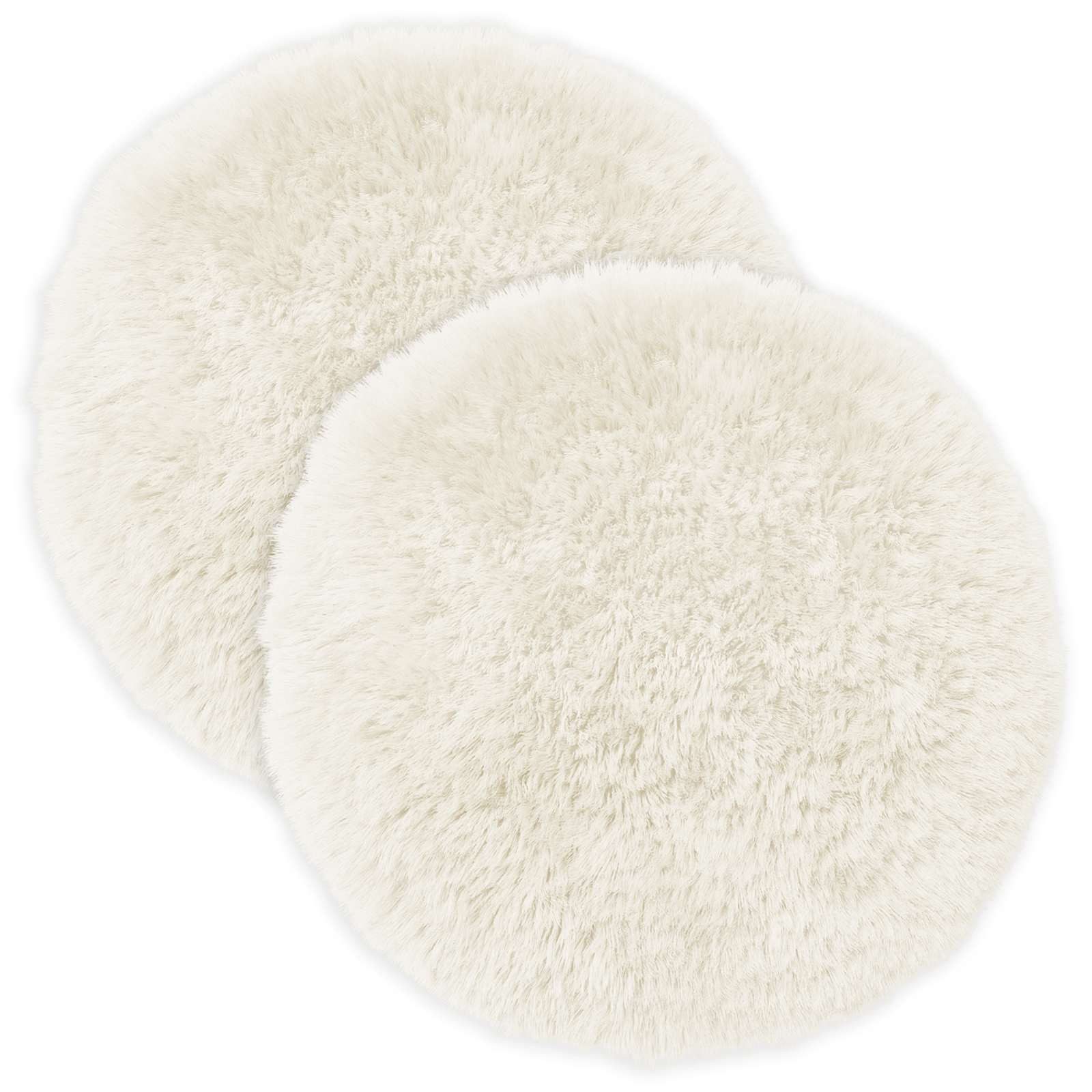 vidaXL Kissenbezug Kissenbezug 2 pcs HEERLEN Weiß Ø 30 cm PV Fleece, (2 Stück)