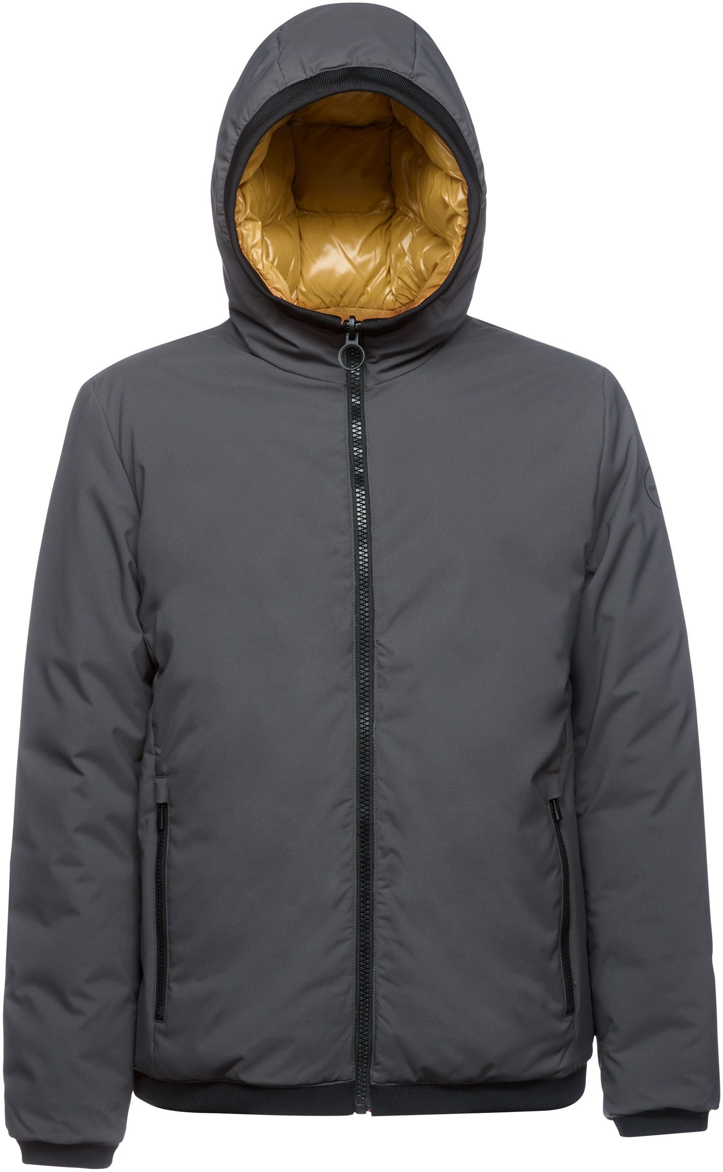 Geox Wendejacke SPHERICA eine Seite glatt - eine Seite gesteppt, Reißverschluss, Kapuze