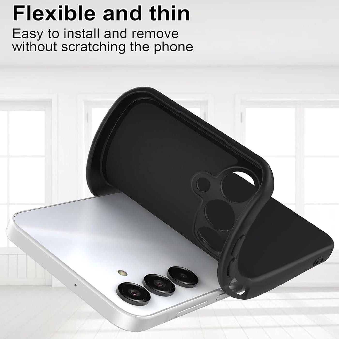 CoolGadget Handyhülle Handy Schutzhülle für Samsung Galaxy A26 5G matt schwarz, Silikon TPU Hülle Schutz Tasche Cover schlicht Slim Case – Bild 4 von 5