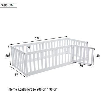 Flieks Kinderbett, Schutzgitter Rausfallschutz mit Tür 90x200cm