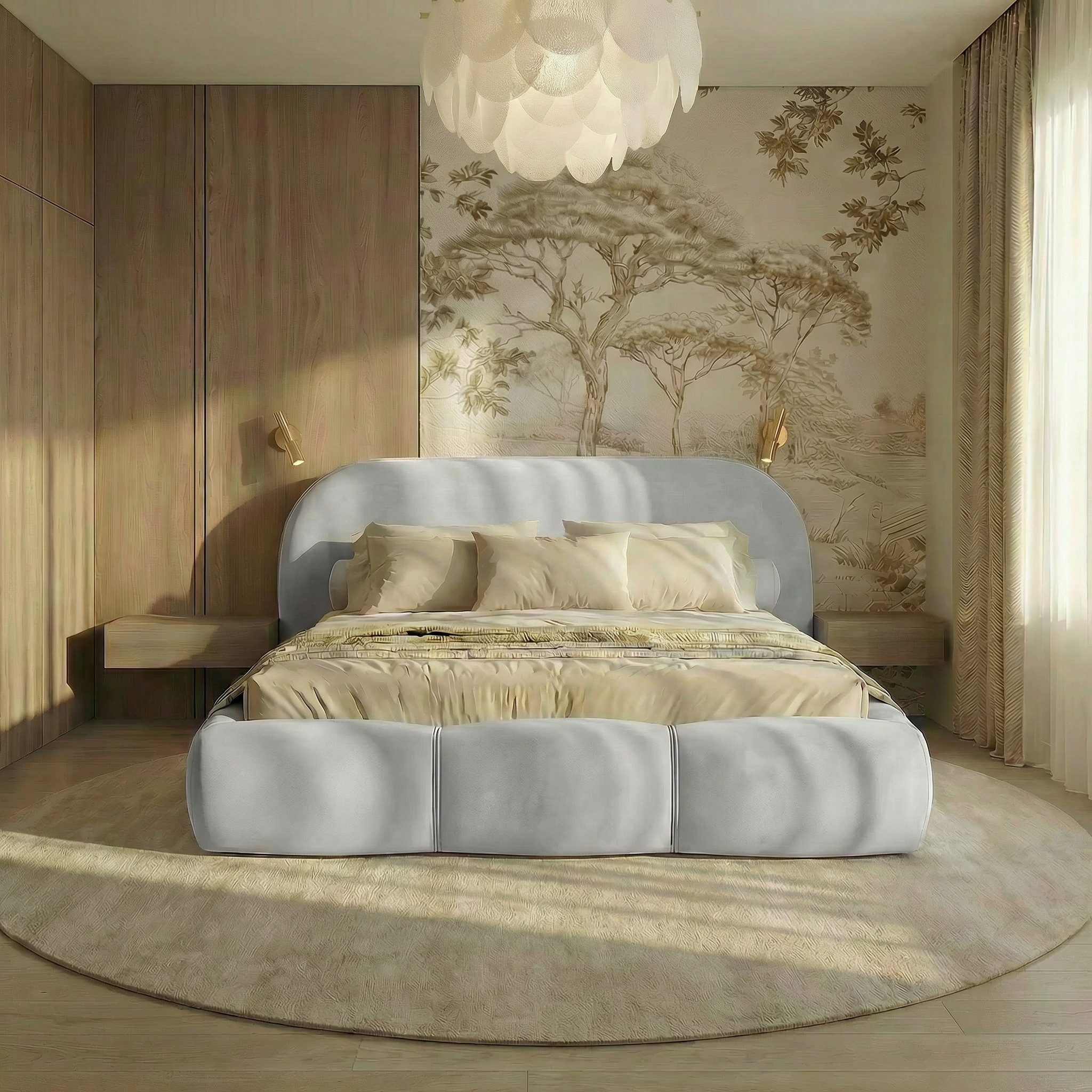 thematys Polsterbett mit Bettkasten, CLOUD 140x200 160x200 180x200 200x200cm (Kopfteil im Oversize-Look und Stauraum – weich, modern und pflegeleicht)