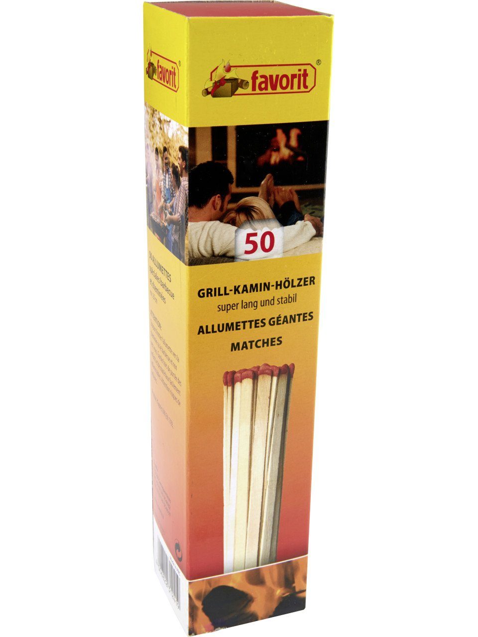 Grillanzünder Favorit Grill-Kaminhölzer extra lang 20 cm, 50