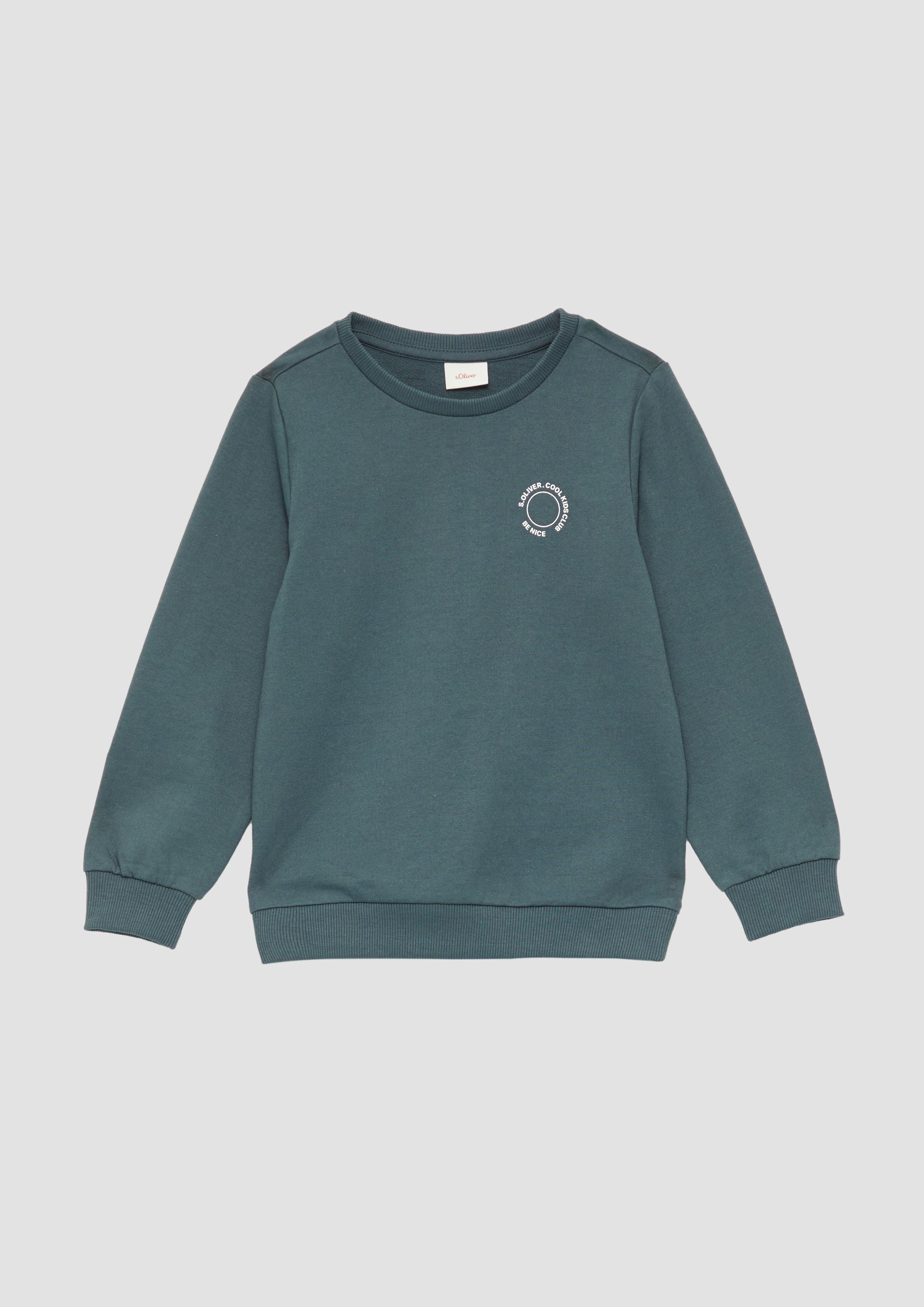 Sweatshirt Unisex Sweatshirt mit Rippbündchen und kleinem Print-Detail