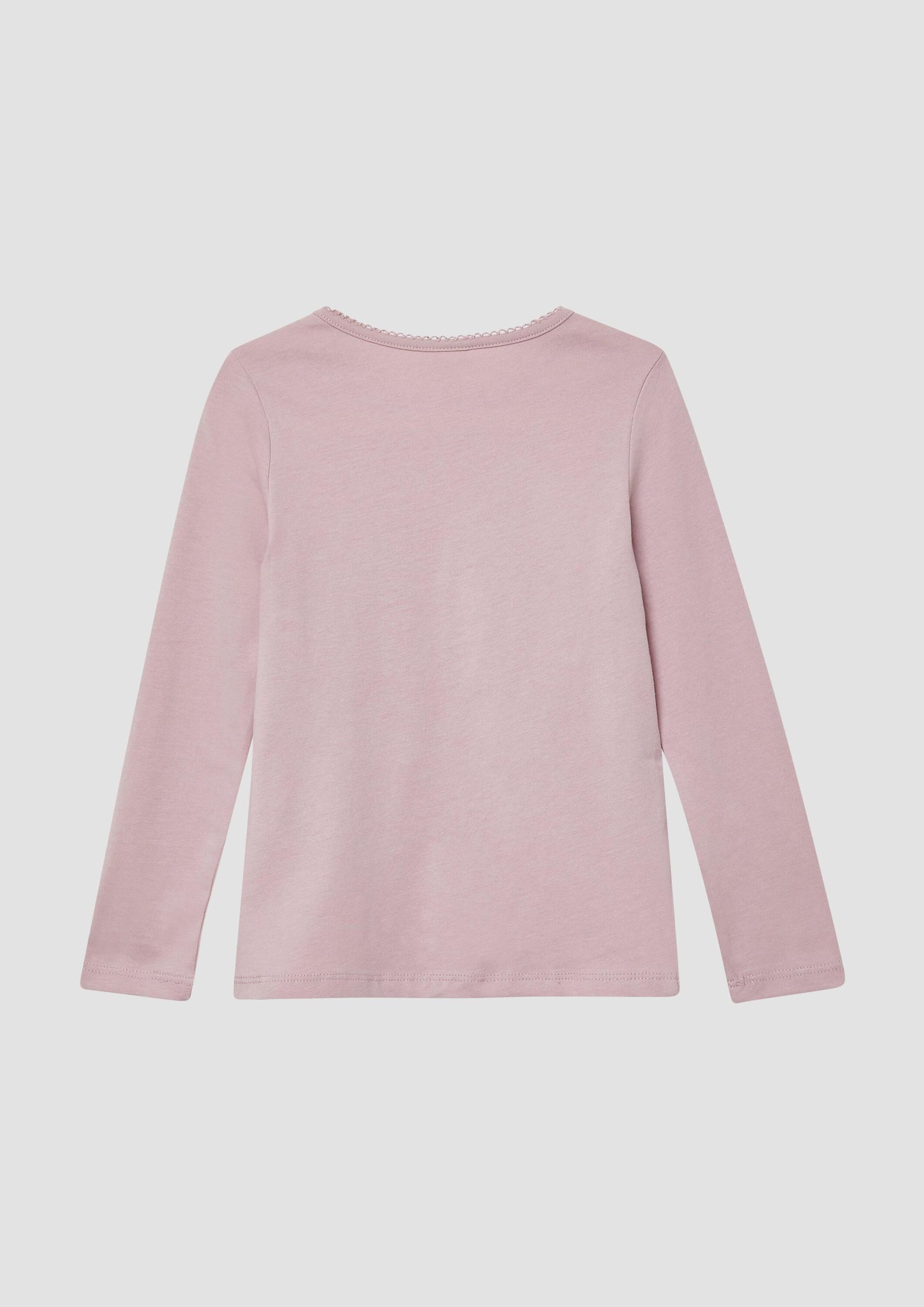 s.Oliver Langarmshirt T-Shirt Langarmshirt mit Pailletten und Applikation