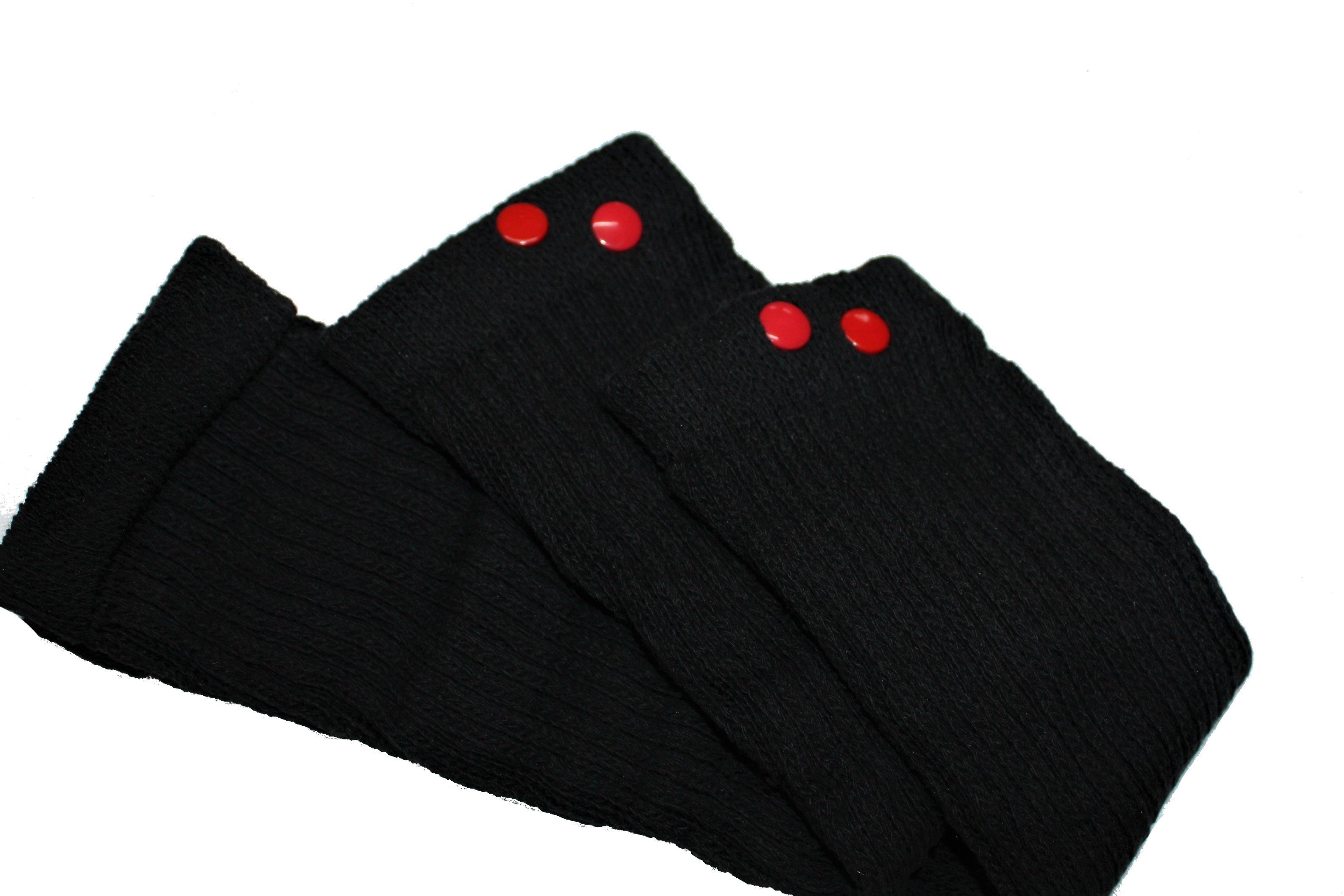 dunkle design Beinstulpen Schwarz mit Rot Nieten Bunt