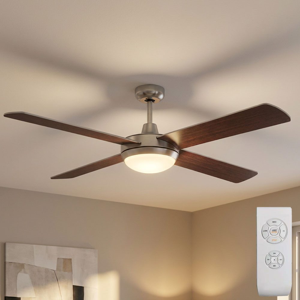 V-TAC Deckenventilator, Deckenventilator mit Licht inkl. Fernbedienung 3 Stufen