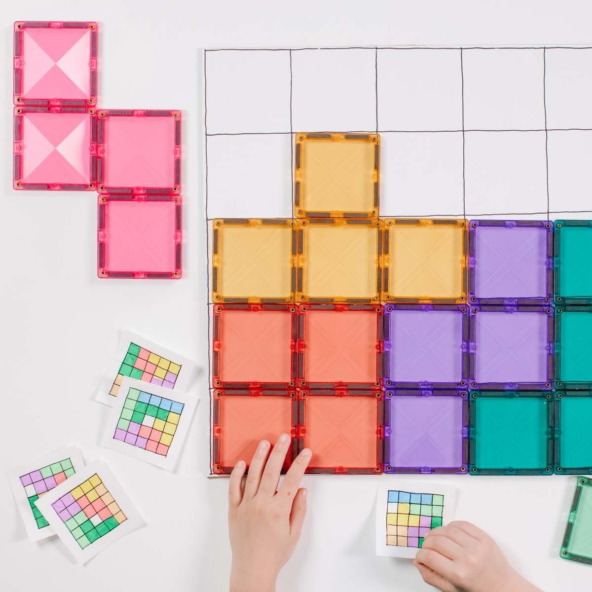 Connetix Pastel Square Pack verstärkte Magnete pädagogisches Lernspiel Magnetspielbausteine, (Open Play, 40 Teile), ab 3 Jahren