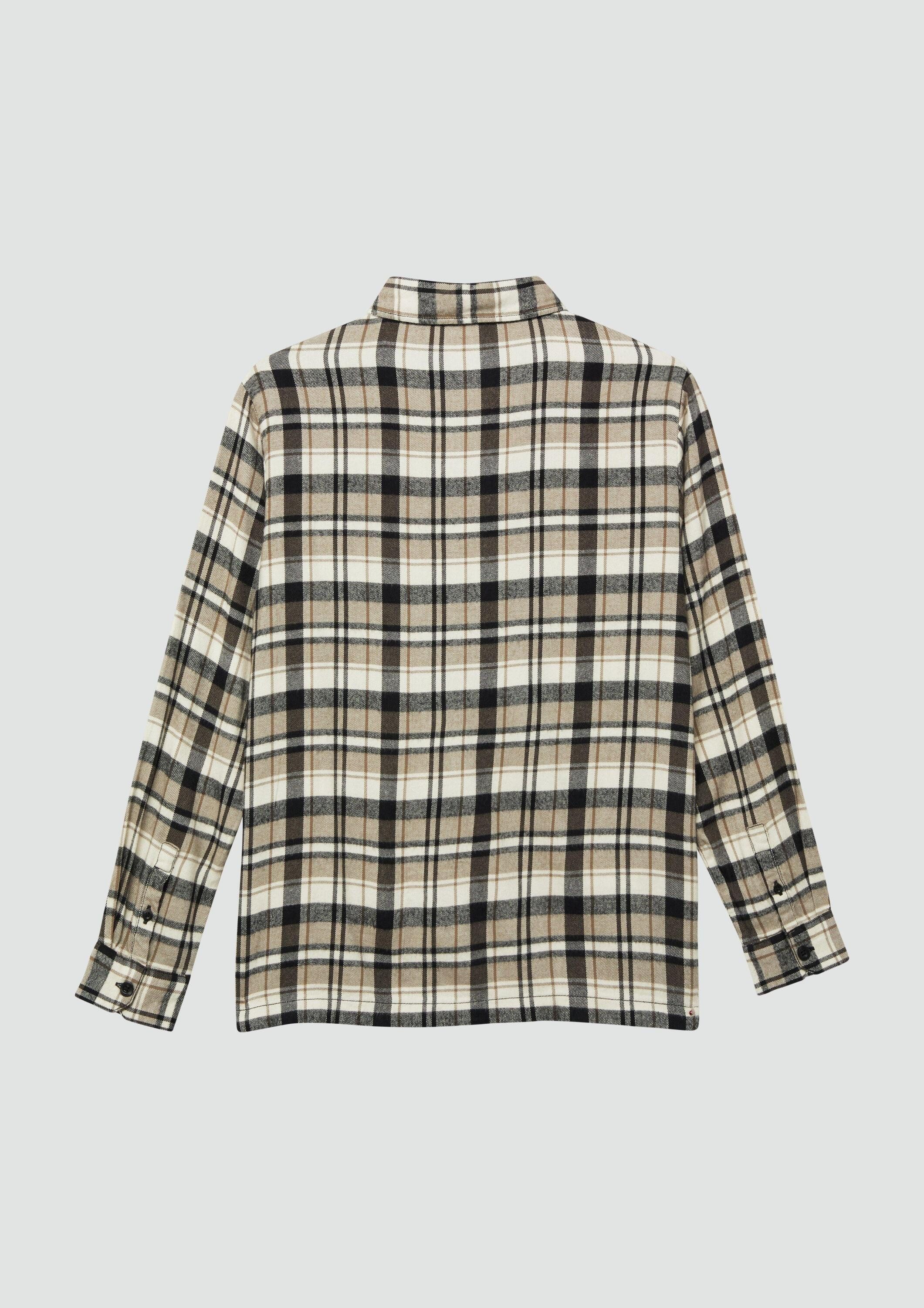 s.Oliver Langarmhemd Hemd Kariertes Flanellhemd mit Brusttaschen im Regular Fit