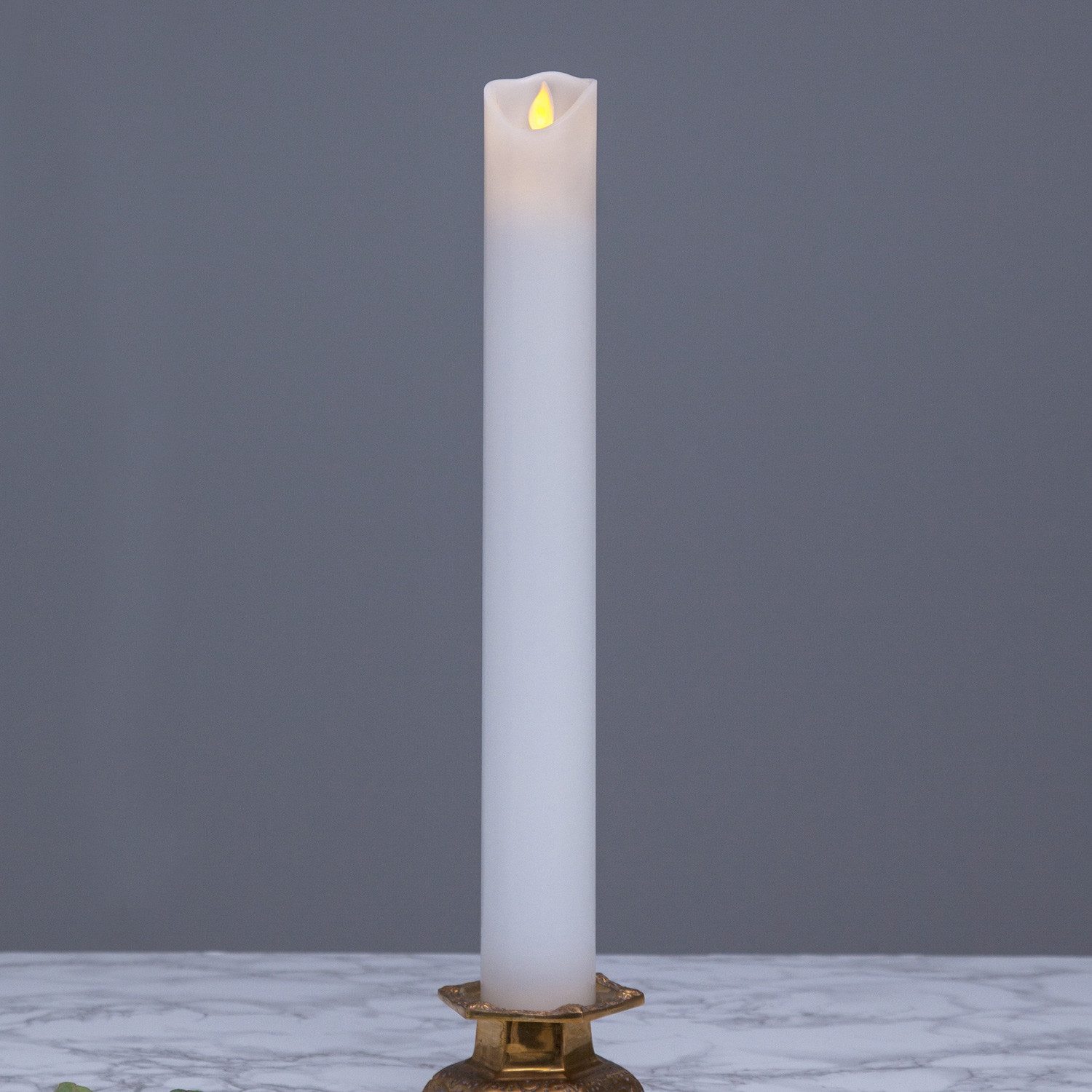 STAR TRADING LED-Kerze Stumpenkerze Taufkerze Kirchenkerze Echtwachs H: 40cm Timer weiß