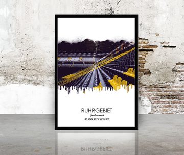 artissimo Bild mit Rahmen Bild gerahmt 51x71cm / Design-Poster mit Rahmen / Ruhrgebiet Dortmund, Ruhrgebiets-Städte: Dortmund