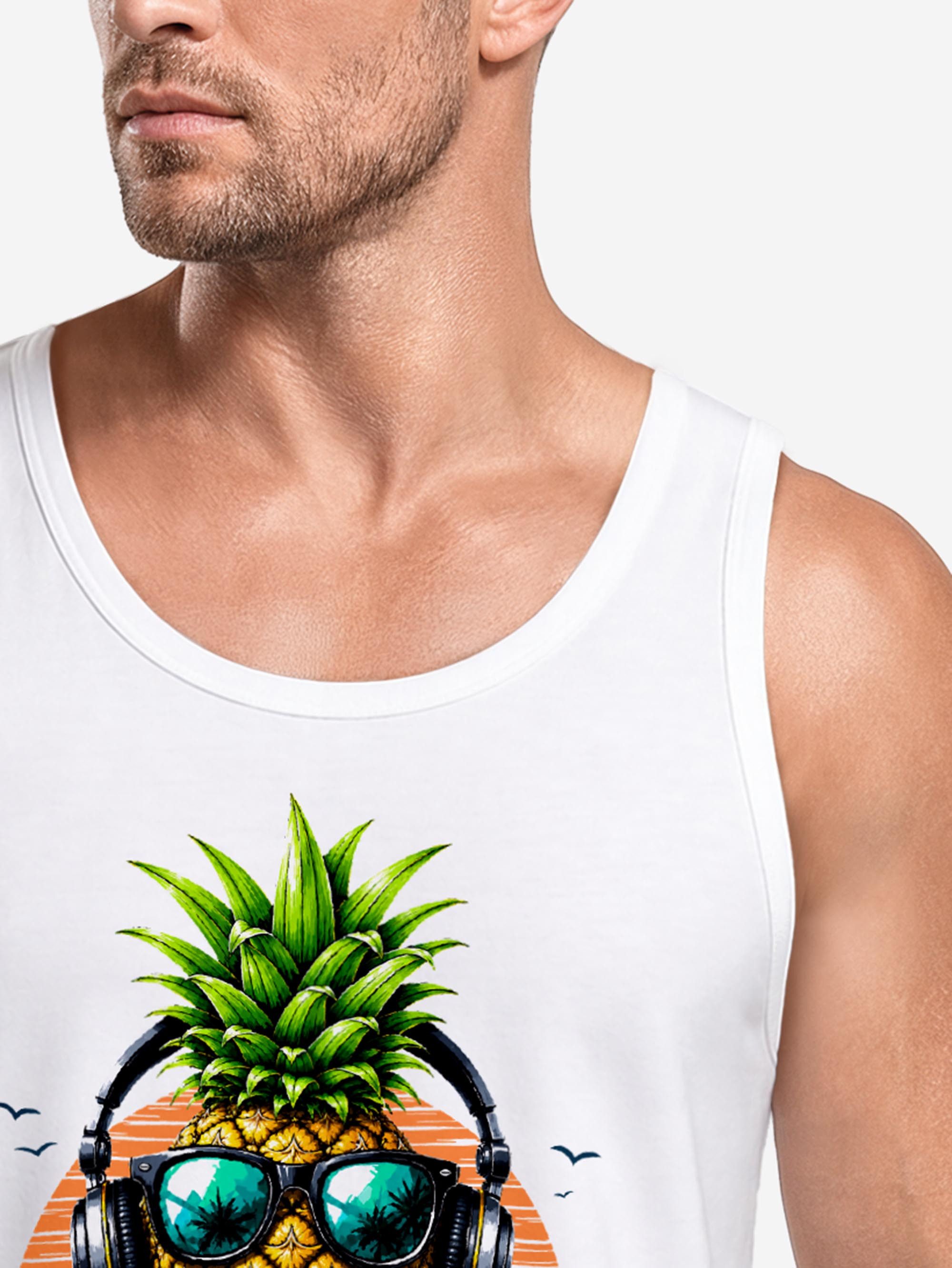 Neverless Tanktop Tanktop Herren mit Grafik-Print - Sunset Beats - Trägershirt mit Print – Bild 4 von 5