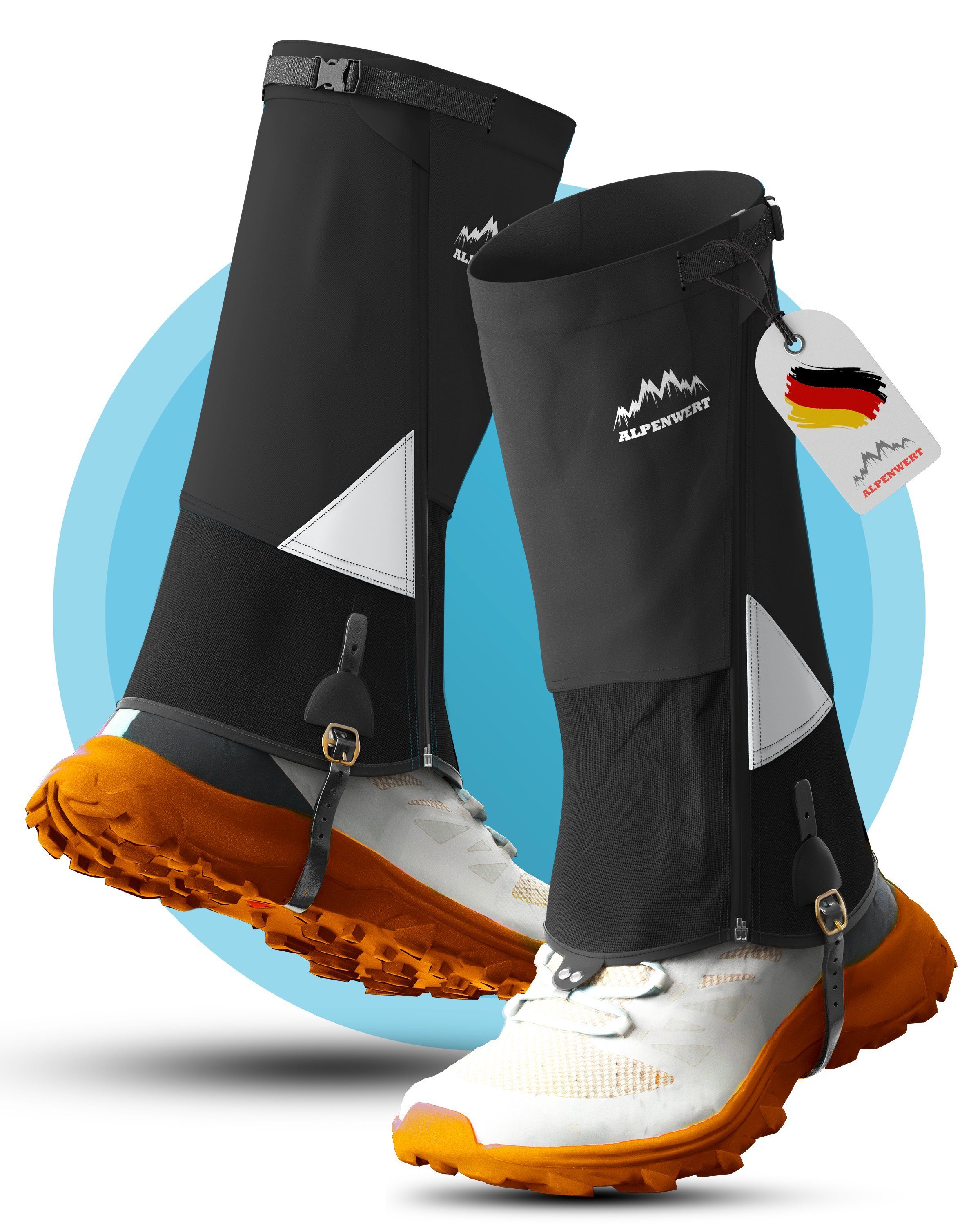 Alpenwert Gamschen Wasserdicht geschützt beim Wandern, Jagd, Schnee Gamasche Gamaschenschuh (1 Paar) Wandern Gamschen
