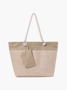 axy Strandtasche Multifunktionale Strandtasche Familie Strandtasche Shopper Damen, Modisch, Faltbar, Jute