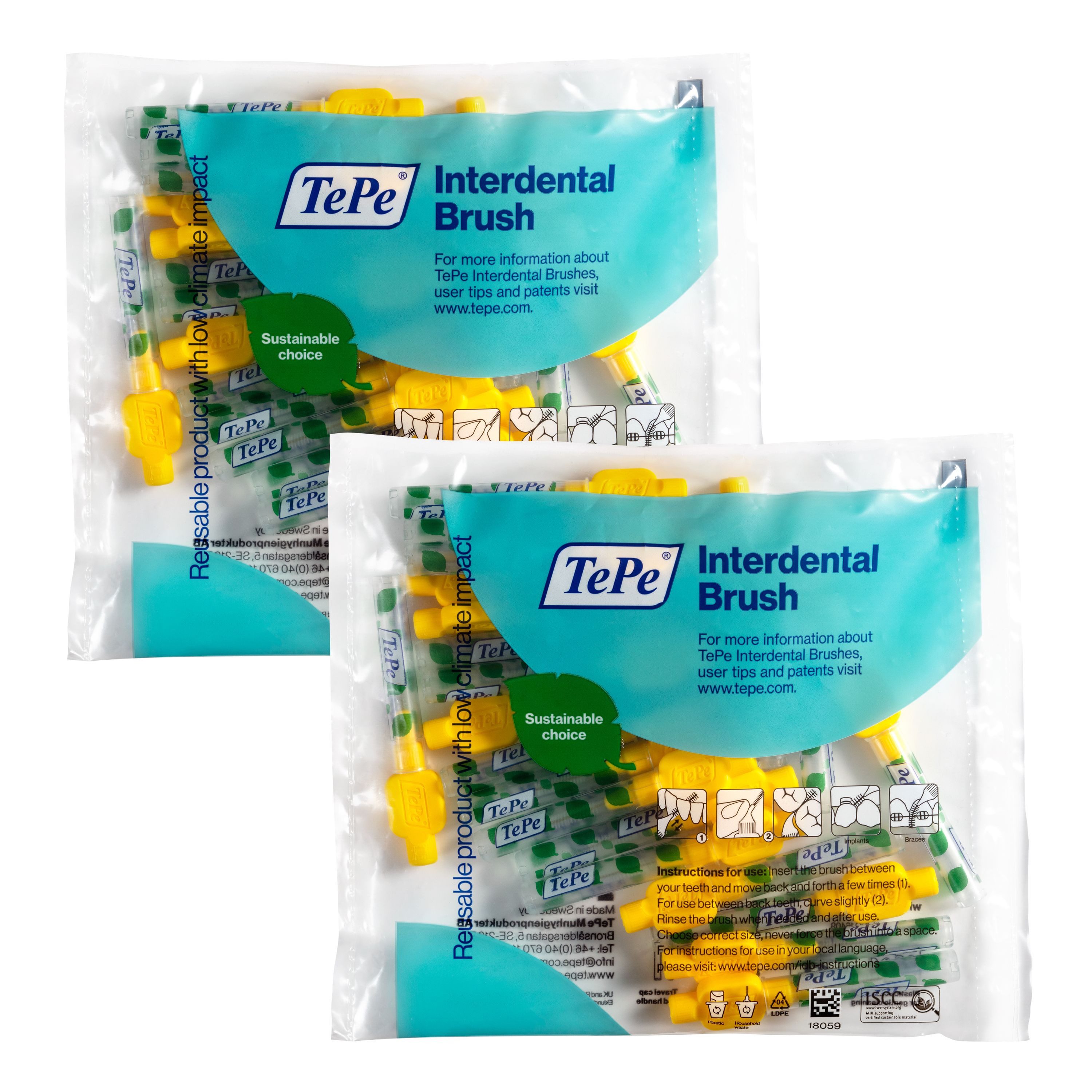 TePe Interdentalbürsten Original Zahnreinigungsstäbchen aus Schweden, inkl. 40 Schutzkappen