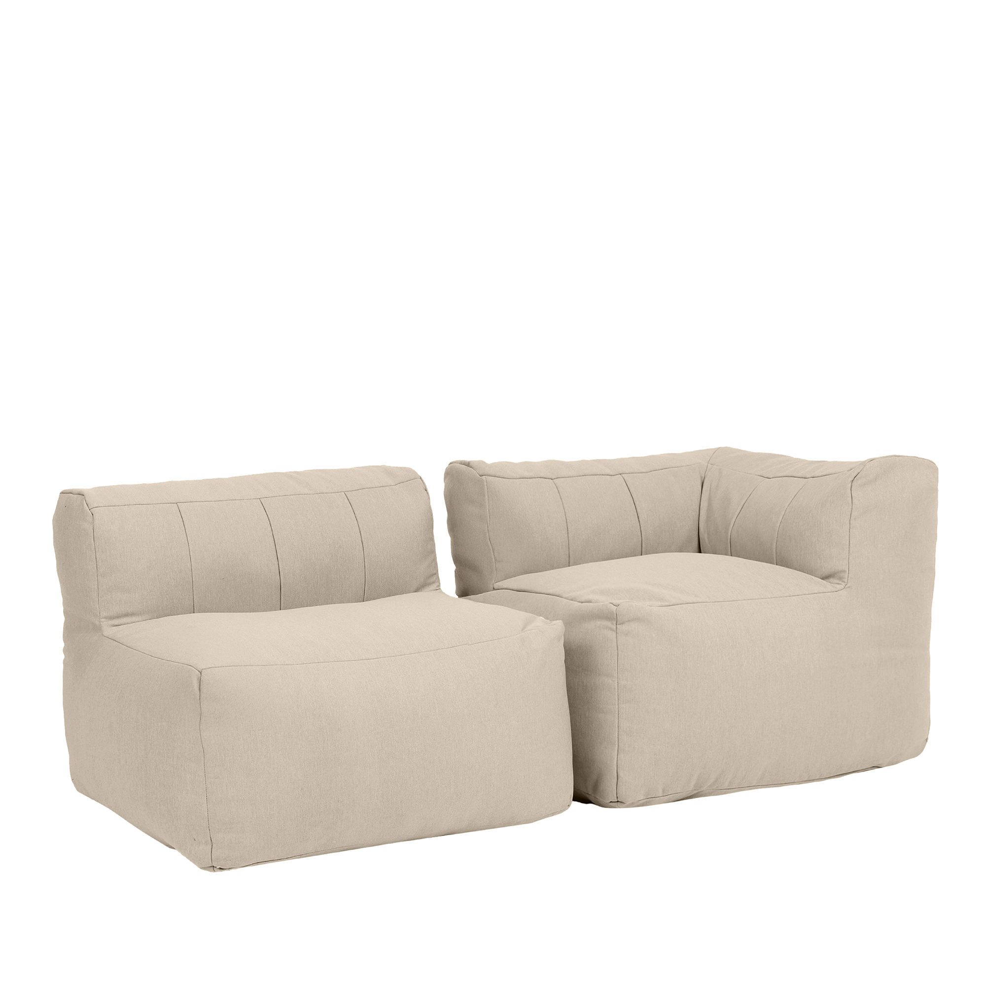 icon Gartenlounge-Set Modulares Outdoorsofa 2 Stück aus Olefin „Zen“, (Spar-Set, 1 x Ecksofa, 1 x Sessel), Schaumstoff Füllung, für Wohnzimmer, für den Außenbereich, wetterfest