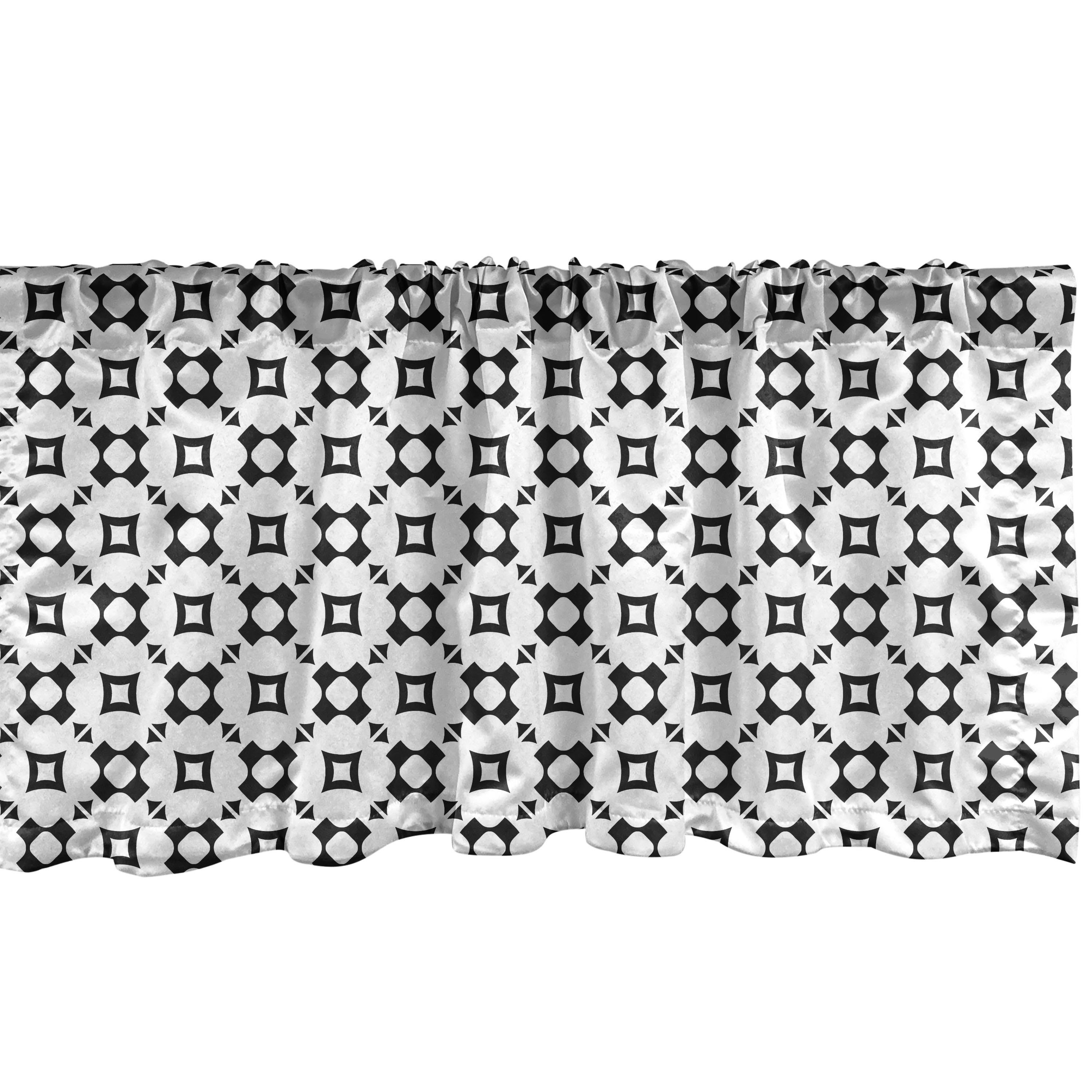 Microfaser, für Abstrakt Geometric Schlafzimmer Design Vorhang Stangentasche, mit Volant Dekor Repeating Küche Abakuhaus, Scheibengardine