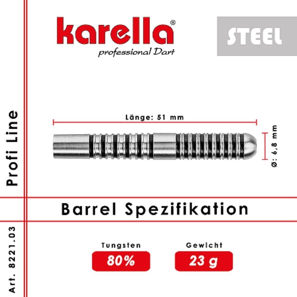 g Steelbarrel 80% Line 23 Profi PL-03 Karella Dartpfeil Tungsten
