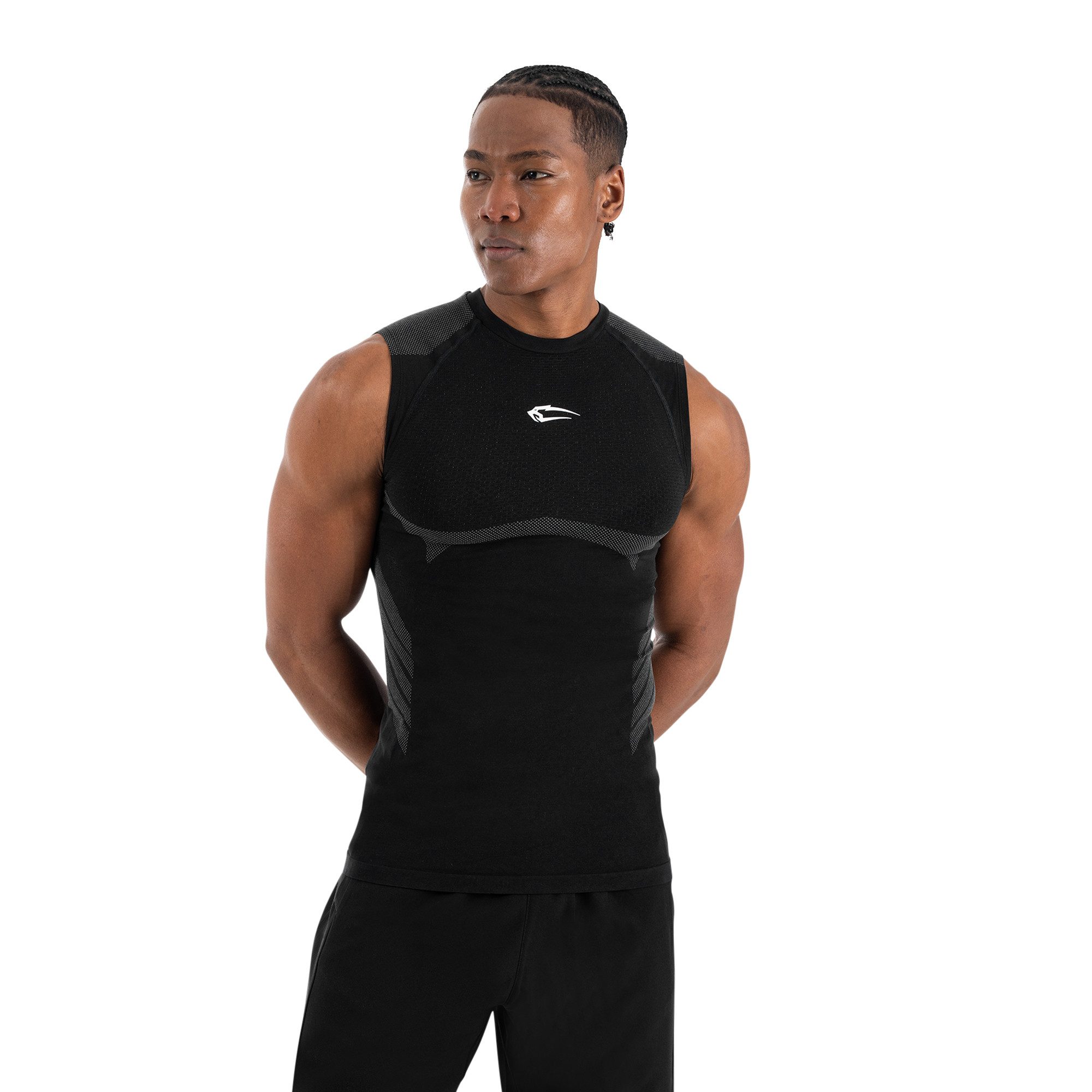Smilodox Tanktop Carnos, Compression Tank Herren, Gym Shirt Seamless, Fitness Enganliegend, Seamless, Body-Mapping, atmungsaktiv, Stretch
