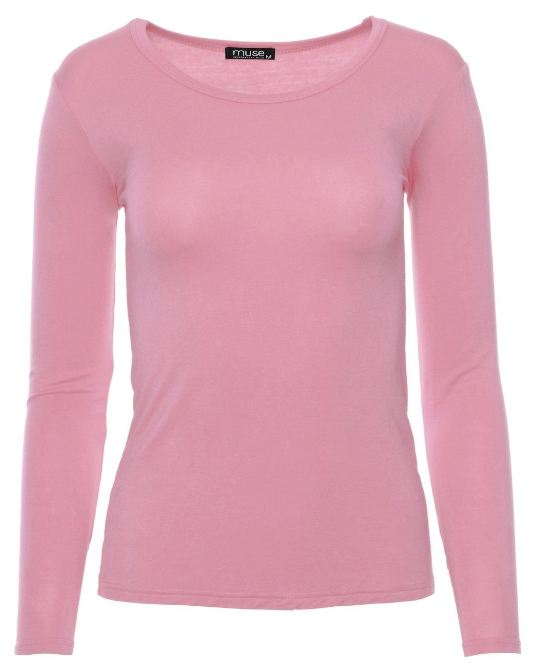 Muse Rundhalsshirt Basic Rundhals Langarmshirt Skinny günstig online kaufen
