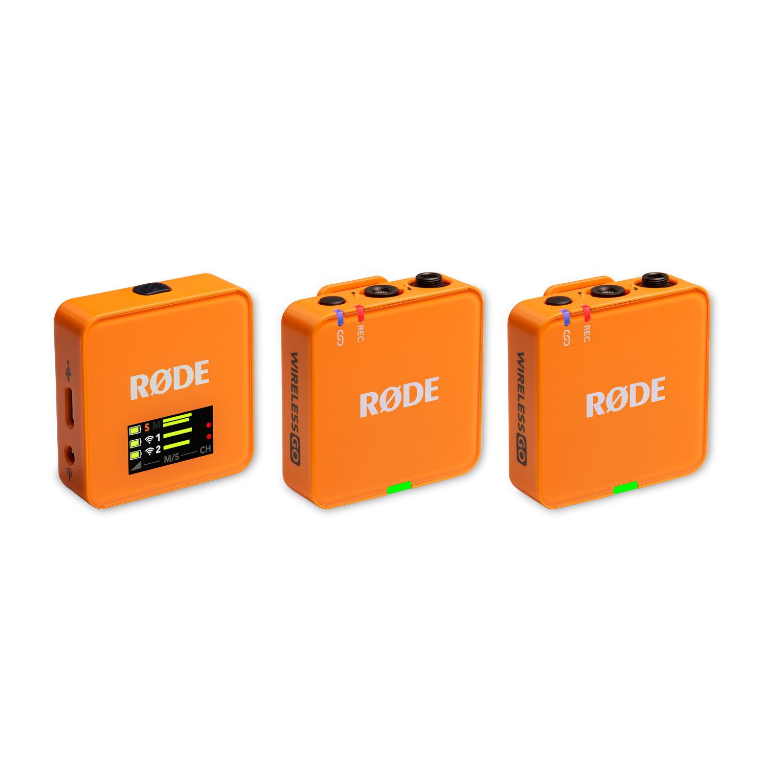 RØDE Rode Mikrofon-Funksystem Wireless GO Gen 3 Interview Set Orange. Digitales Aufnahmegerät (Vorteils-Set mit Interview Go und Fell-Windschutz)