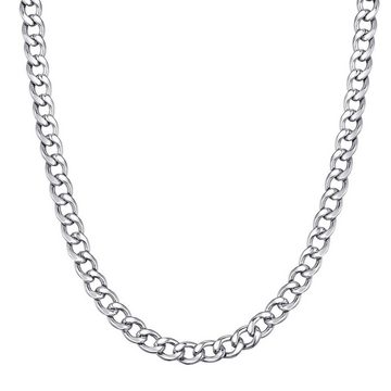 DonDon Kette mit Anhänger Edelstahlkette Halskette silber, Panzerkette aus Edelstahl, für Herren, verschiedene Längen und Breiten