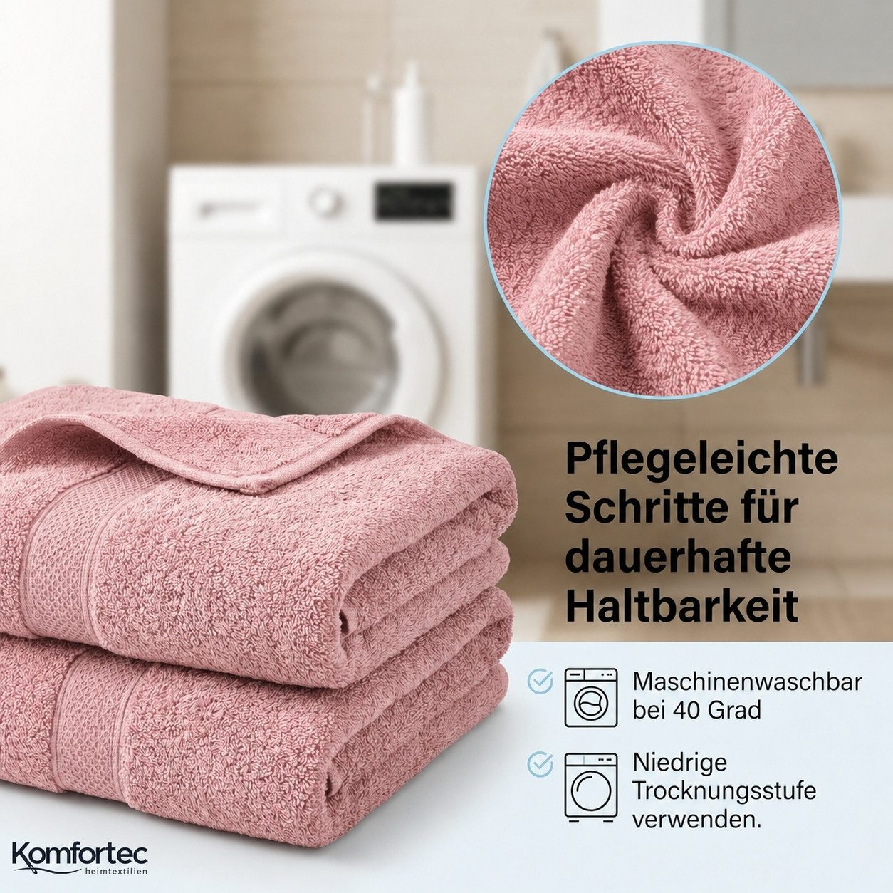 Komfortec Gästehandtücher Set aus 100% Baumwolle, (12-St) – Bild 4 von 5