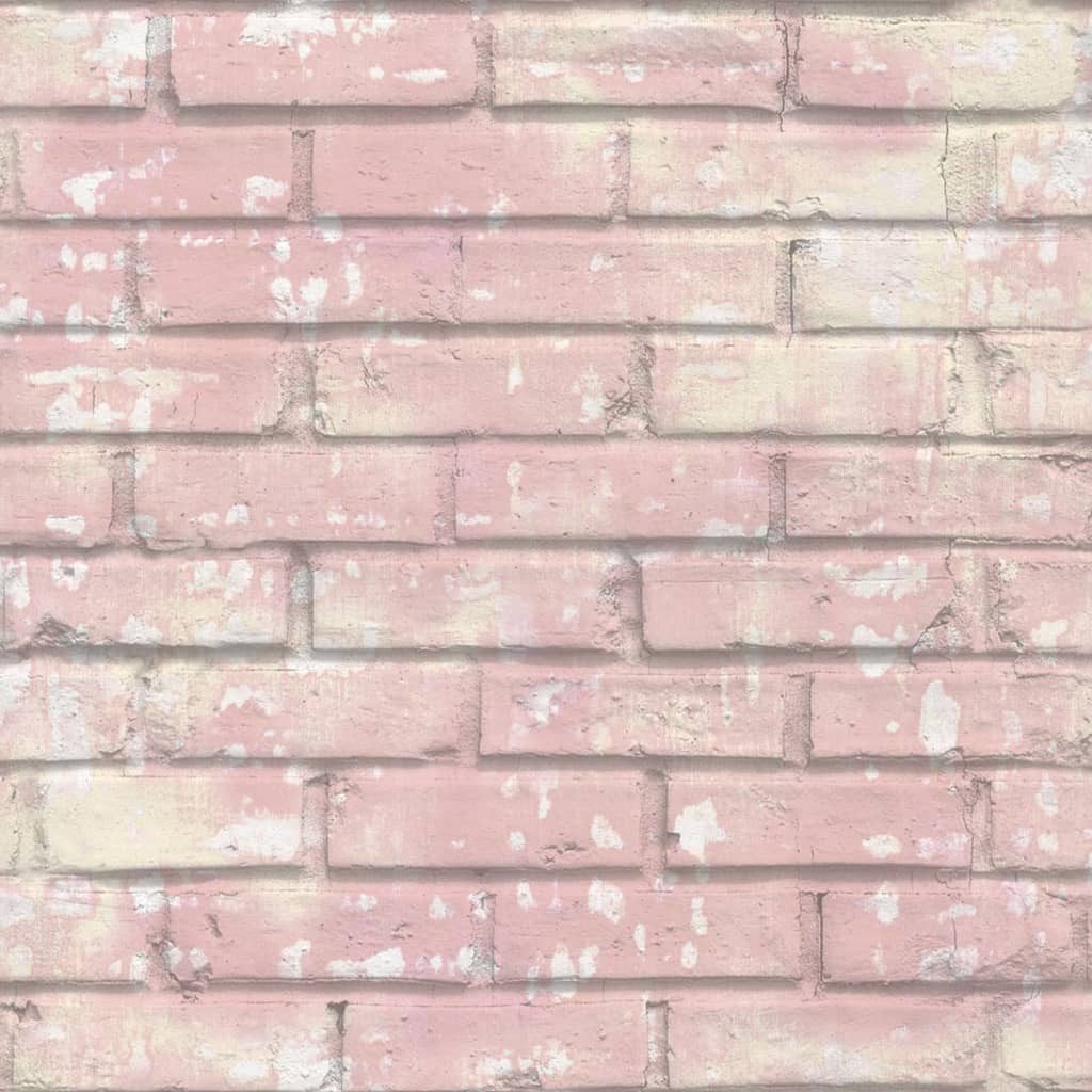 Noordwand Fototapete Tapete Urban Friends & Coffee Bricks Rosa und Weiß, (1 St)