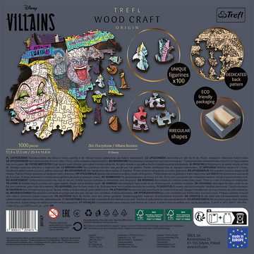 Trefl Puzzle 20167 Wood Craft Villains Wiedersehen Holzpuzzle, 1000 Puzzleteile, Made in Europe
