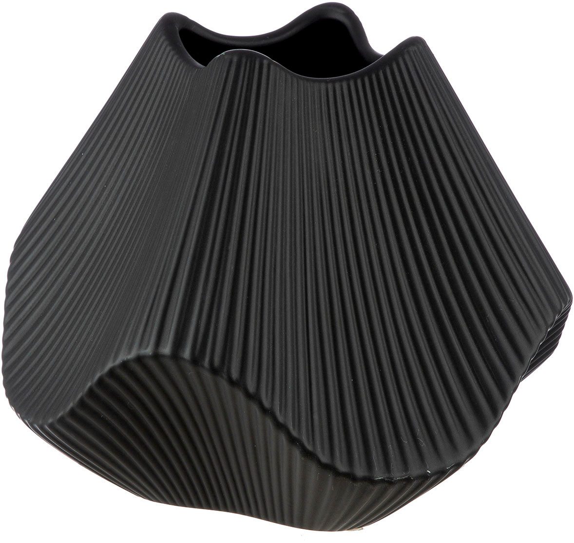 GILDE Tischvase Vase Lamellen H. 18,5 cm (1 St), Matte Lamellen-Struktur, Dekovase – Bild 3 von 4